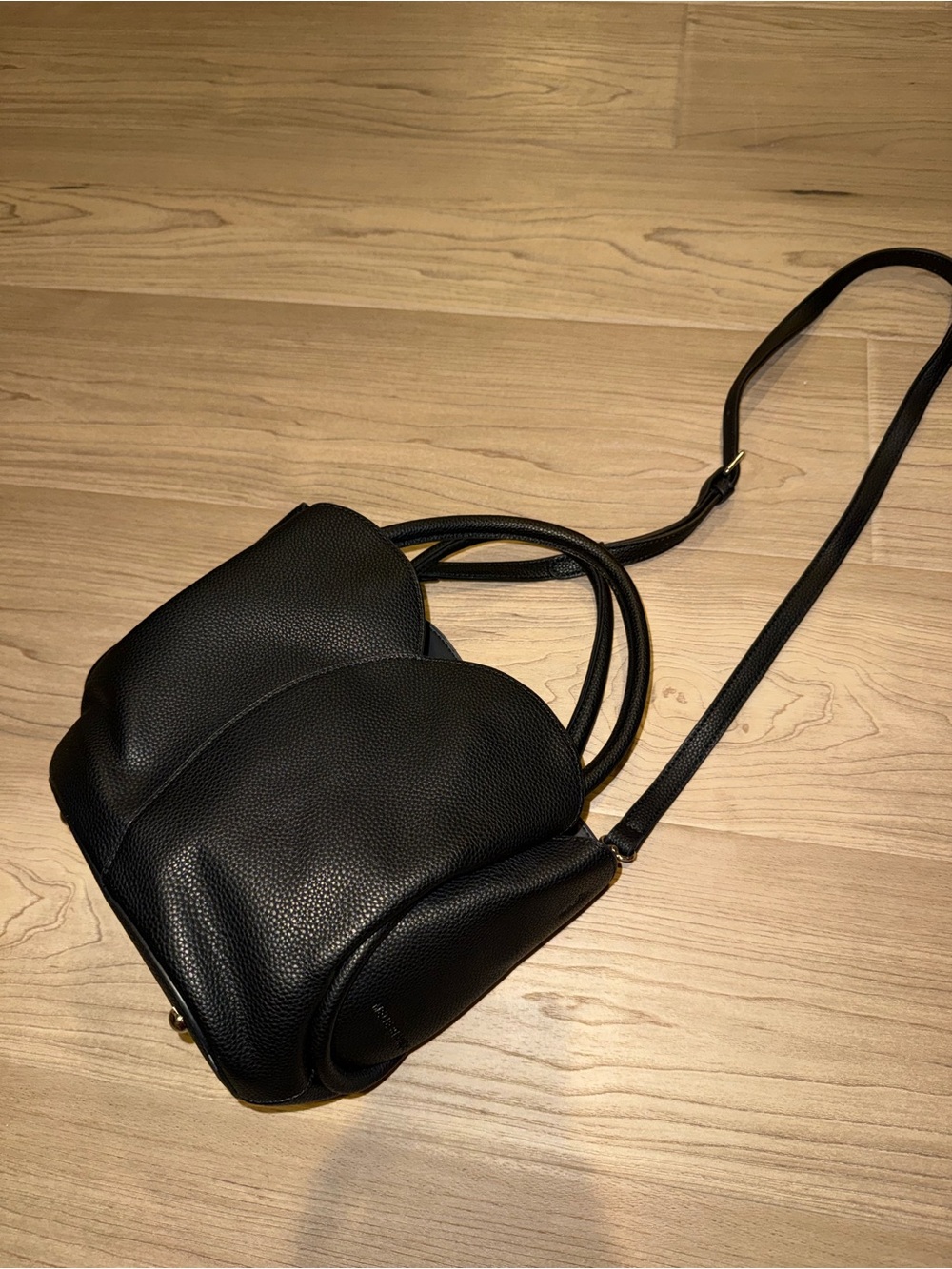 Melie Bianco Pebbled Leather Crossbody Bag - Minimalist Women’s Shoulder Bag